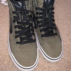 Olive green high top vans